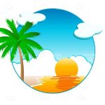 Sunny Beach Scene in Sphere Graphic